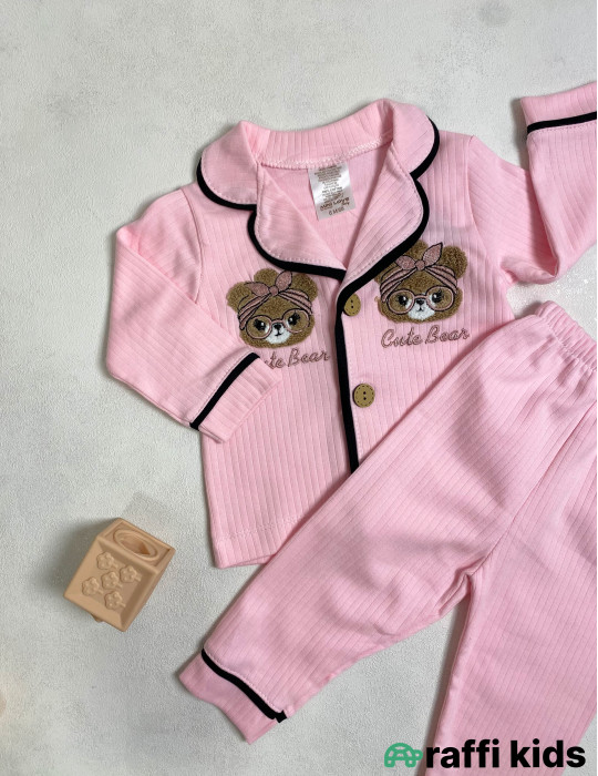 Ellie 2-li pijama dəst -Türkiyə istehsalı pambıq uşaq geyimi|Raffi Kids