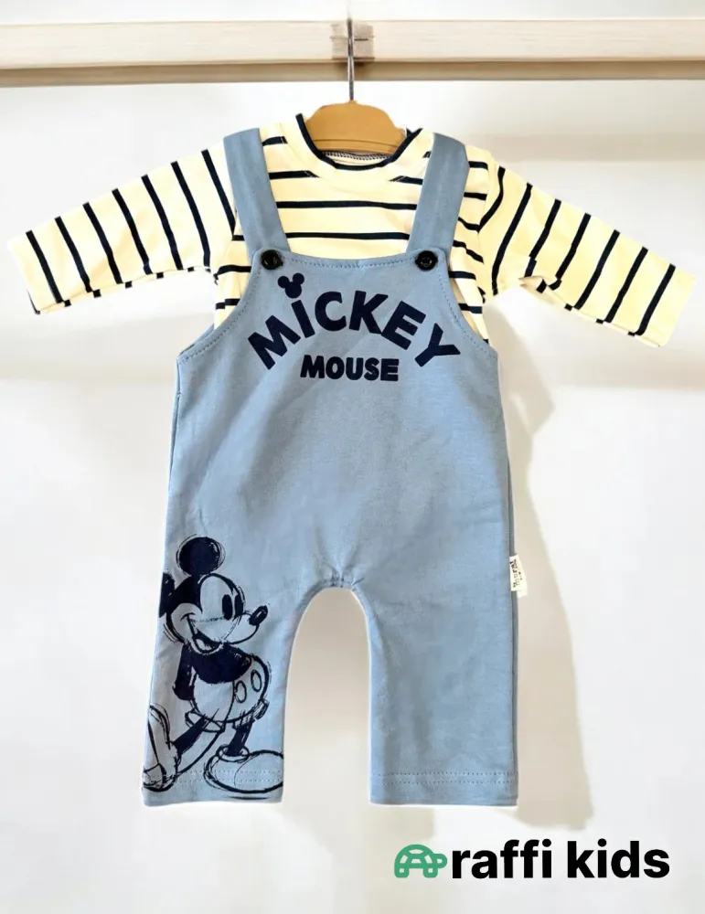 Mickey mouse 2-li slopet-Türkiyə istehsalı pambıq uşaq geyimi Raffi Kids