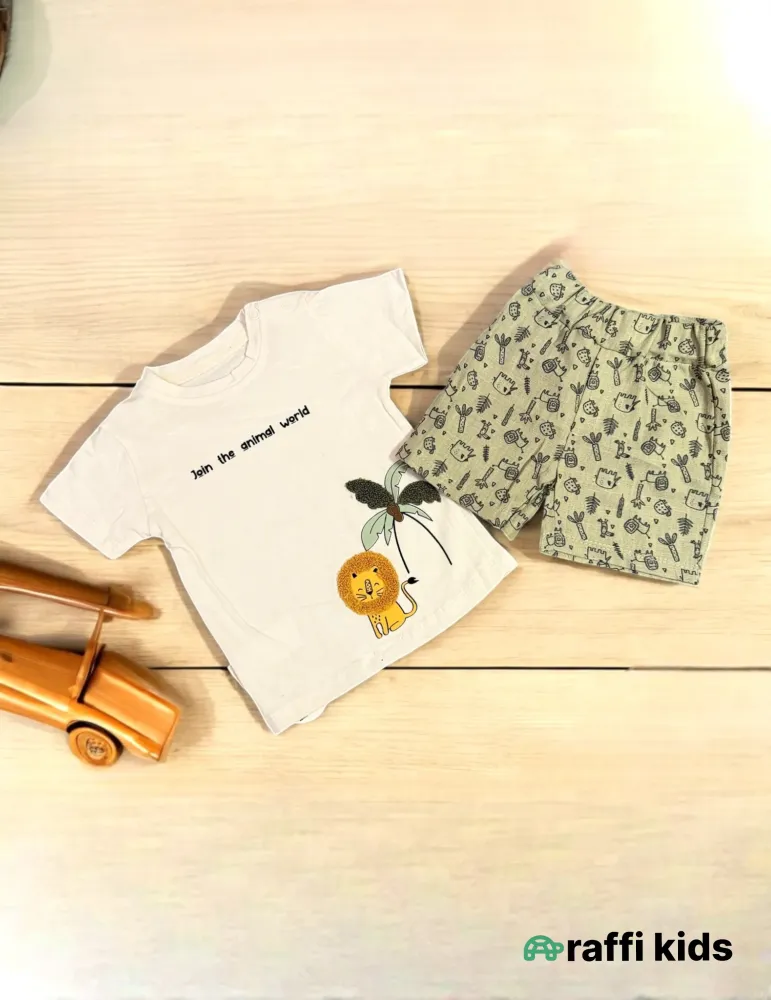 0-18 aylıq uşaqlar üçün yay sezon qisaqol sortik dəsti | born to be wild