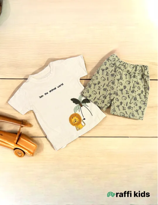 0-18 aylıq uşaqlar üçün yay sezon qisaqol sortik dəsti | born to be wild