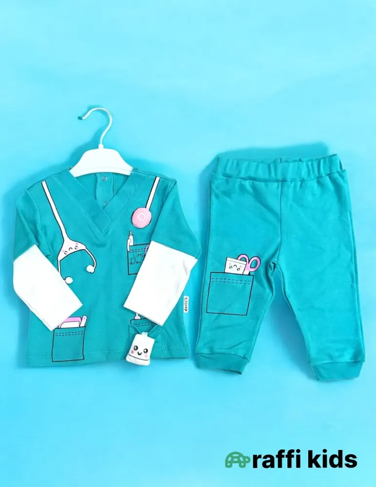 0-18 aylıq uşaqlar üçün yay sezon qisaqol sortik dəsti | little doctor