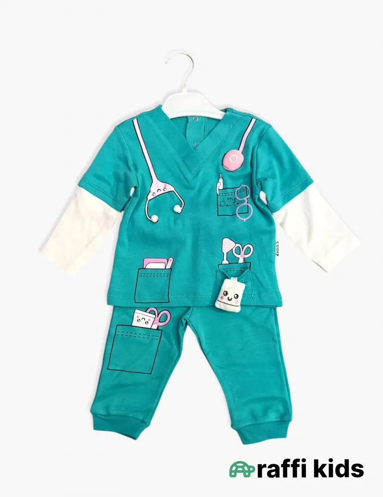 0-18 aylıq uşaqlar üçün yay sezon qisaqol sortik dəsti | little doctor