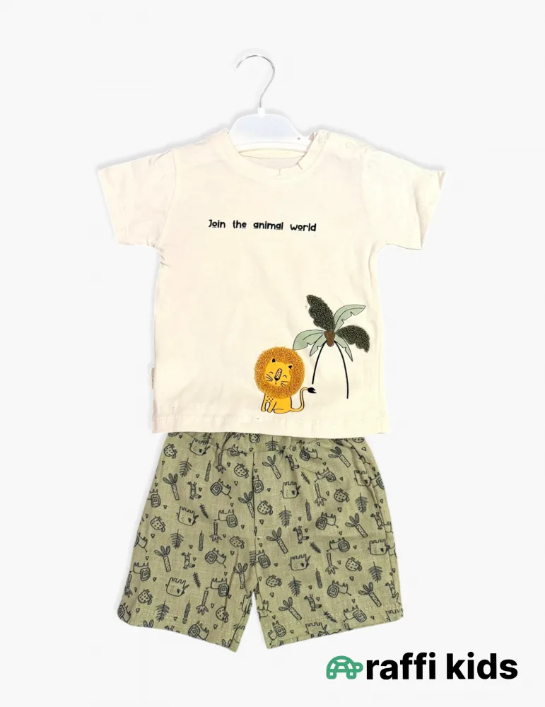 0-18 aylıq uşaqlar üçün yay sezon qisaqol sortik dəsti | born to be wild