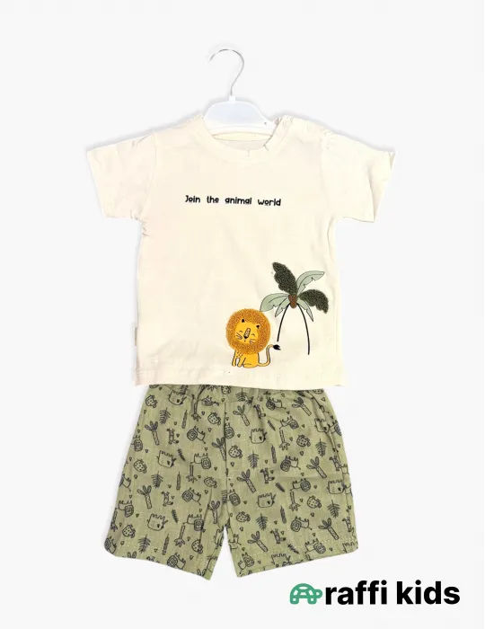 0-18 aylıq uşaqlar üçün yay sezon qisaqol sortik dəsti | born to be wild