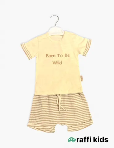 0-18 aylıq uşaqlar üçün yay sezon qisaqol sortik dəsti | born to be wild 2