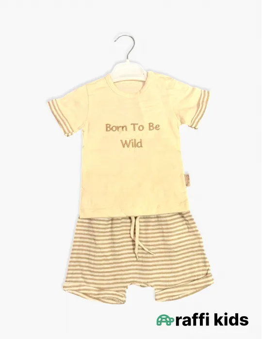 0-18 aylıq uşaqlar üçün yay sezon qisaqol sortik dəsti | born to be wild