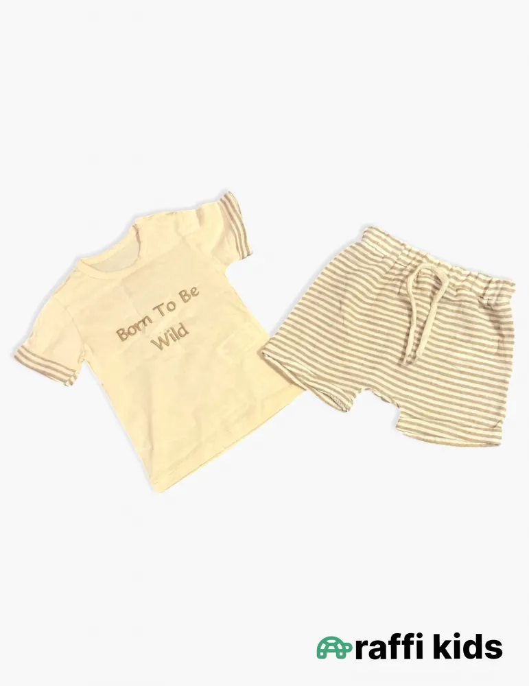 0-18 aylıq uşaqlar üçün yay sezon qisaqol sortik dəsti | born to be wild