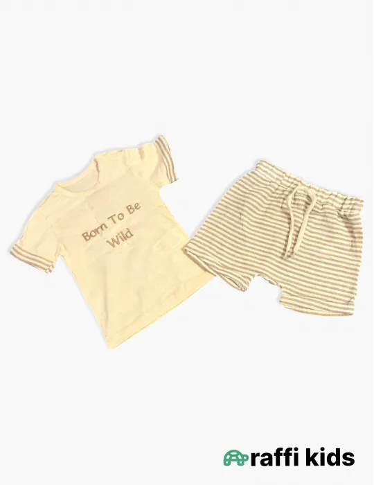 0-18 aylıq uşaqlar üçün yay sezon qisaqol sortik dəsti | born to be wild