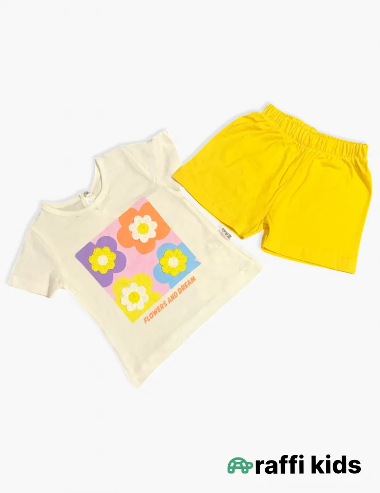 0-18 aylıq uşaqlar üçün yay sezon qisaqol sortik dəsti | flowers and dream