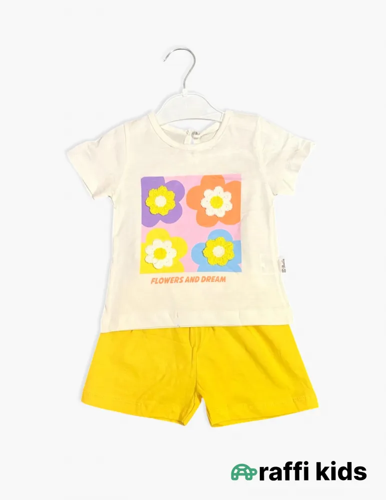 0-18 aylıq uşaqlar üçün yay sezon qisaqol sortik dəsti | flowers and dream