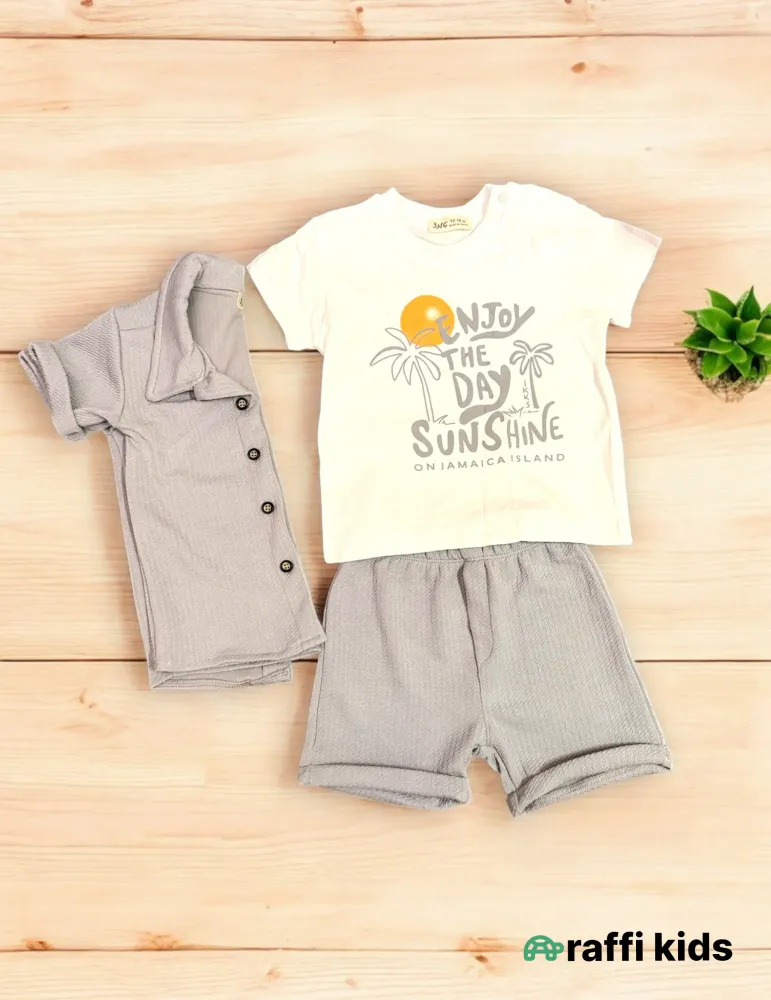 0-18 aylıq uşaqlar üçün yay sezon qisaqol sortik dəsti | sun and surf