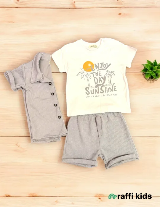 0-18 aylıq uşaqlar üçün yay sezon qisaqol sortik dəsti | sun and surf