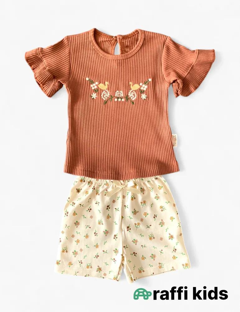 0-18 aylıq uşaqlar üçün yay sezon qisaqol sortik dəsti | goose