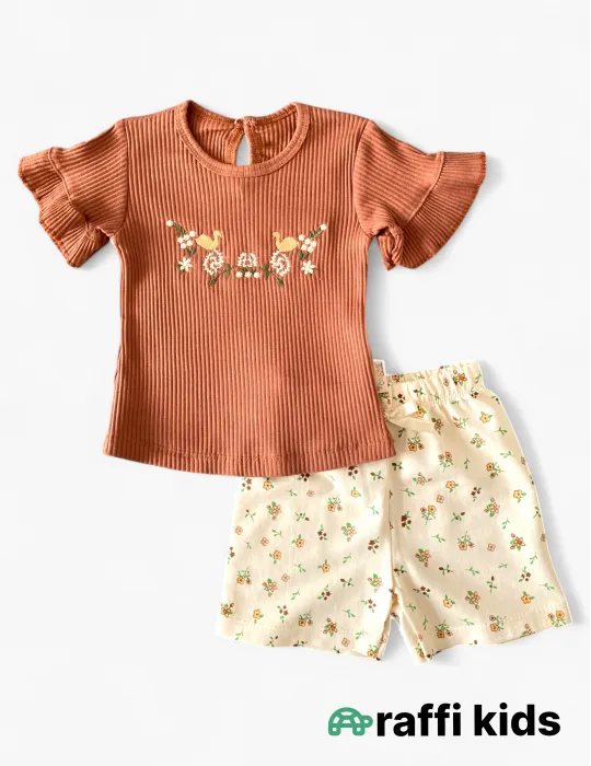 0-18 aylıq uşaqlar üçün yay sezon qisaqol sortik dəsti | goose