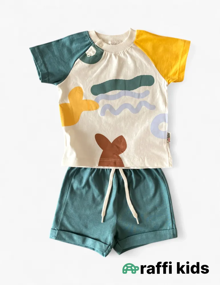 0-18 aylıq uşaqlar üçün yay sezon qisaqol sortik dəsti | always smile