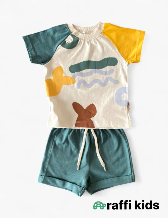 0-18 aylıq uşaqlar üçün yay sezon qisaqol sortik dəsti | always smile