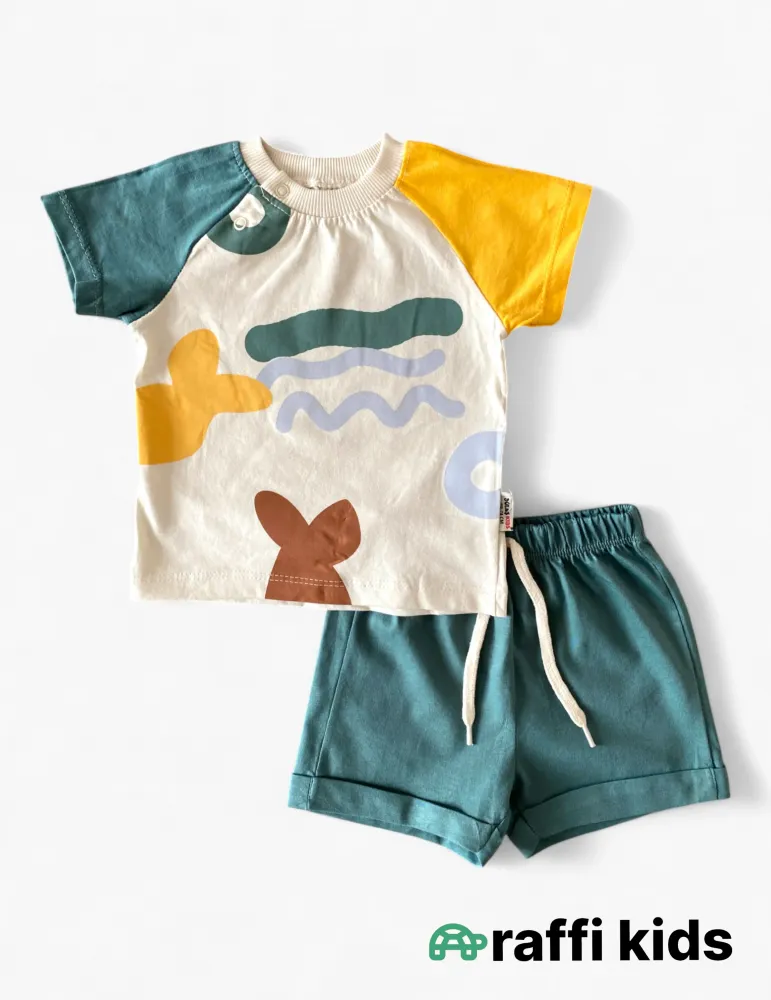 0-18 aylıq uşaqlar üçün yay sezon qisaqol sortik dəsti | always smile