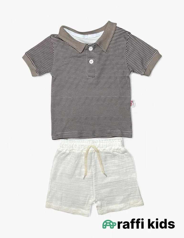 0-18 aylıq uşaqlar üçün yay sezon qisaqol sortik dəsti | sun and surf