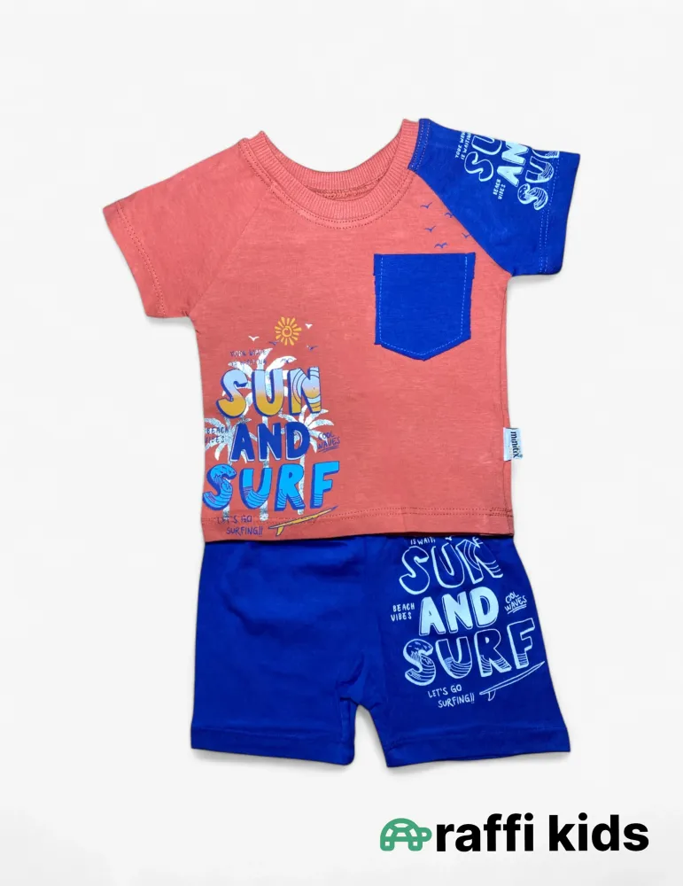 0-18 aylıq uşaqlar üçün yay sezon qisaqol sortik dəsti | sun and surf