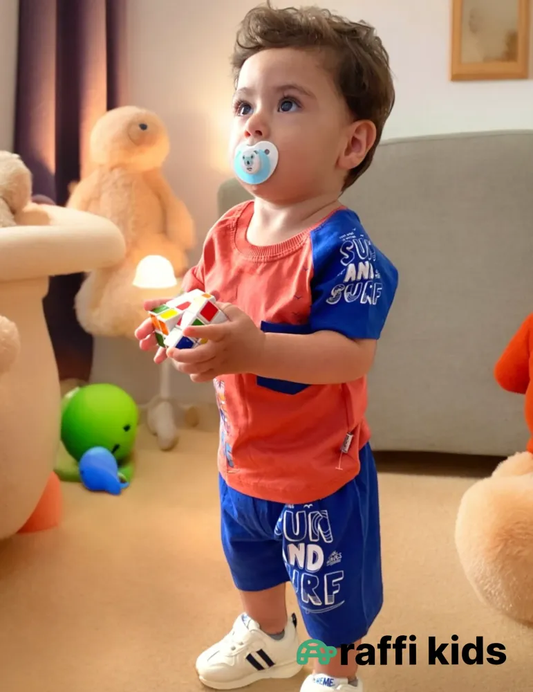 0-18 aylıq uşaqlar üçün yay sezon qisaqol sortik dəsti | sun and surf