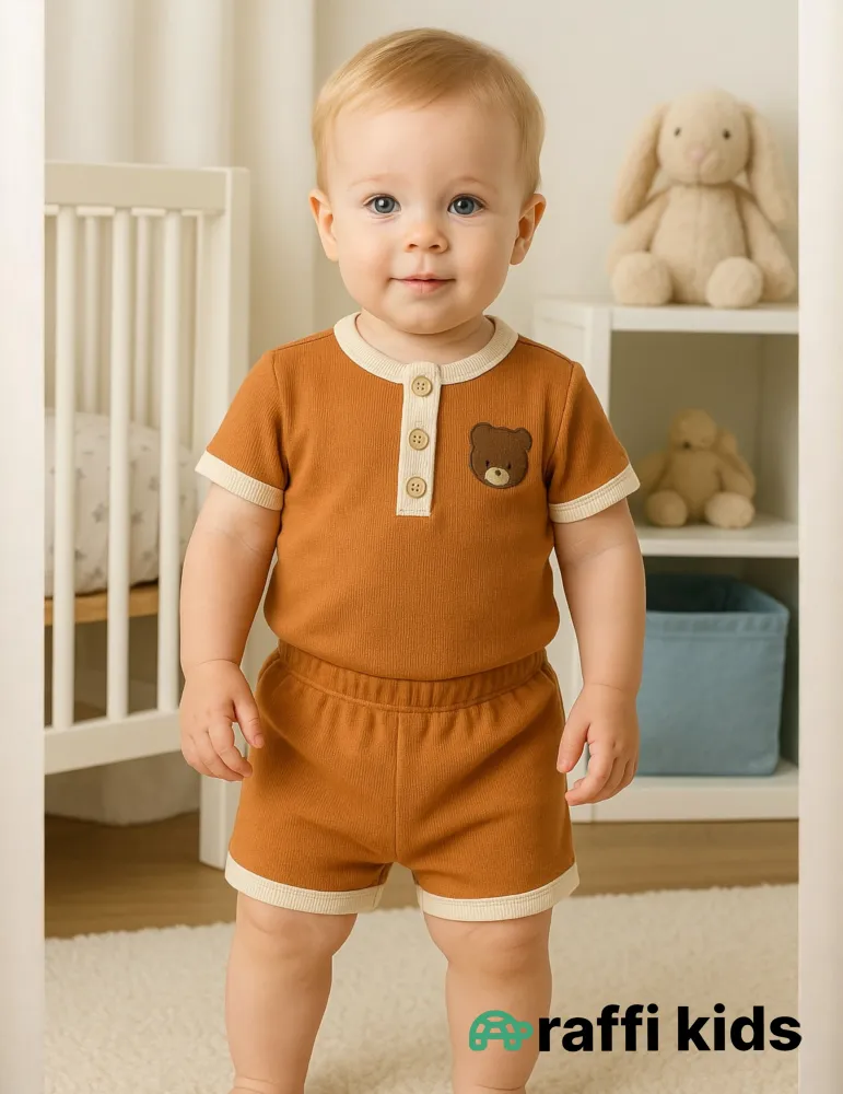 0-18 aylıq uşaqlar üçün yay sezon qisaqol sortik dəsti | sun and surf