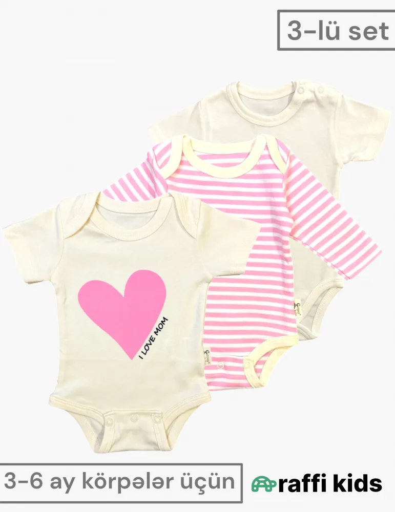 3-lü body set – 3-6 ay türkiyə istehsalı pambıq uşaq geyimi|Raffikids