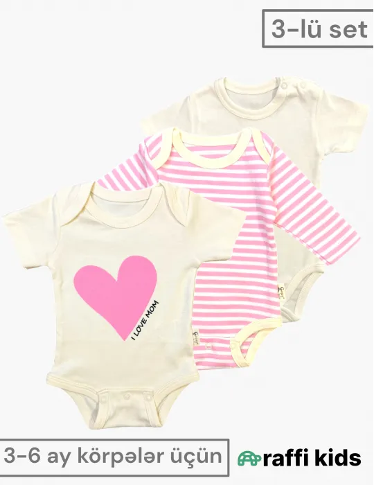 3-lü body set – 3-6 ay türkiyə istehsalı pambıq uşaq geyimi|Raffikids