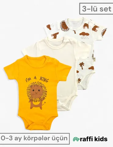 3-lü set  3 ədəd body (0-3 aylıq körpələr üçün)