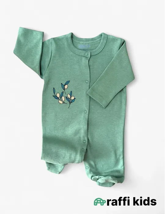 Zeytun ayaqı bağlı tulum – 0-3ay türkiyə istehsalı pambıq uşaq geyimi|Raffikids