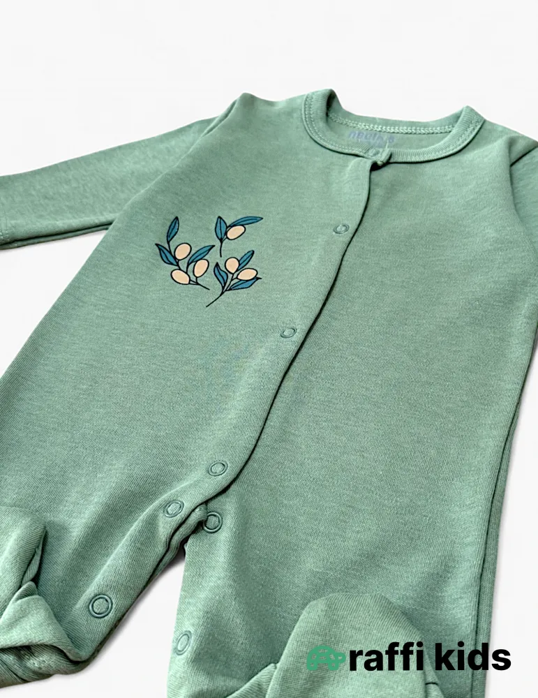 Zeytun ayaqı bağlı tulum – 0-3ay türkiyə istehsalı pambıq uşaq geyimi|Raffikids