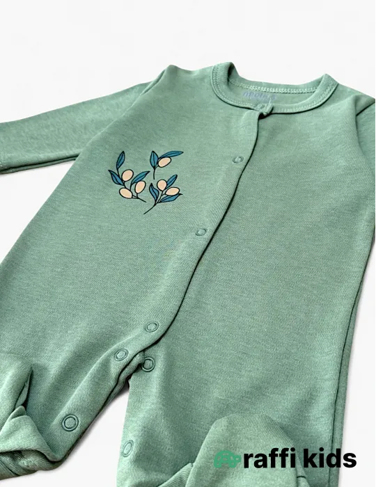 Zeytun ayaqı bağlı tulum – 0-3ay türkiyə istehsalı pambıq uşaq geyimi|Raffikids