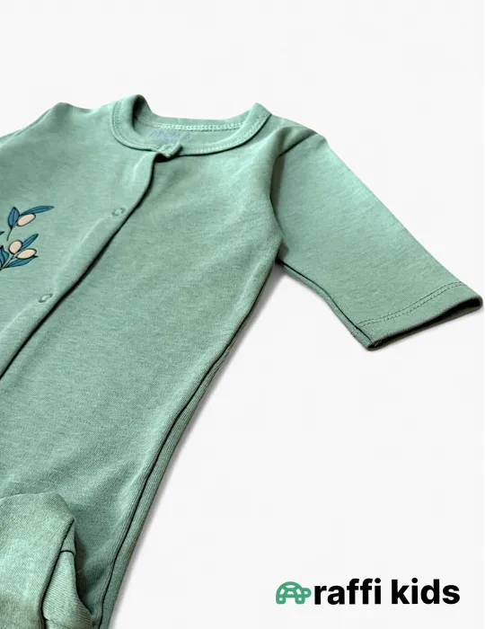 Zeytun ayaqı bağlı tulum – 0-3ay türkiyə istehsalı pambıq uşaq geyimi|Raffikids