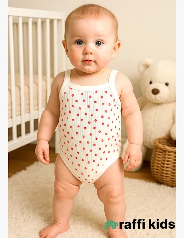 Çiyələklər ipli body– 0-9 ay türkiyə istehsalı pambıq uşaq geyimi|Raffikids