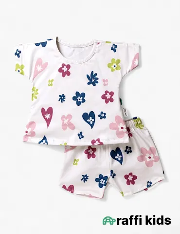 0-18 aylıq uşaqlar üçün yay sezon qisaqol sortik dəsti | colorful heart 2