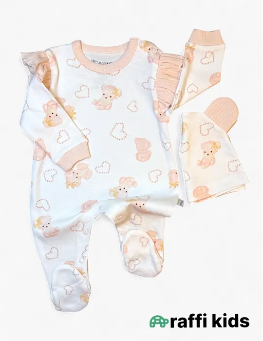 Çəhrayı ayılar – 0-24 ay türkiyə istehsalı pambıq uşaq geyimi|Raffikids