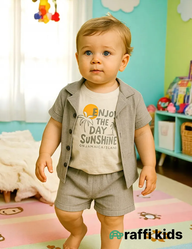 0-18 aylıq uşaqlar üçün yay sezon qisaqol sortik dəsti | sun and surf