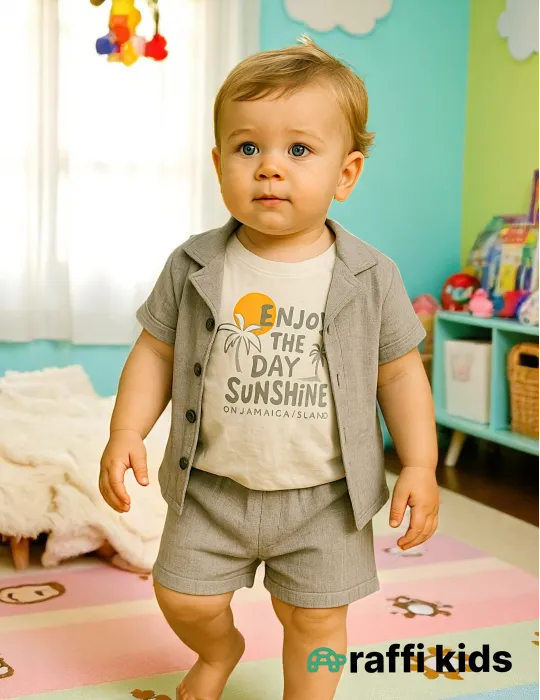 0-18 aylıq uşaqlar üçün yay sezon qisaqol sortik dəsti | sun and surf