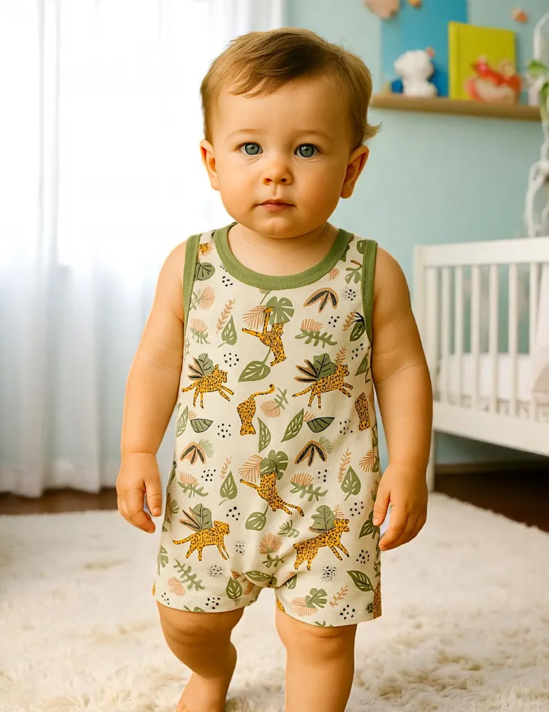 0-18 aylıq uşaqlar üçün yay sezon qisaqol sortik dəsti | sun and surf