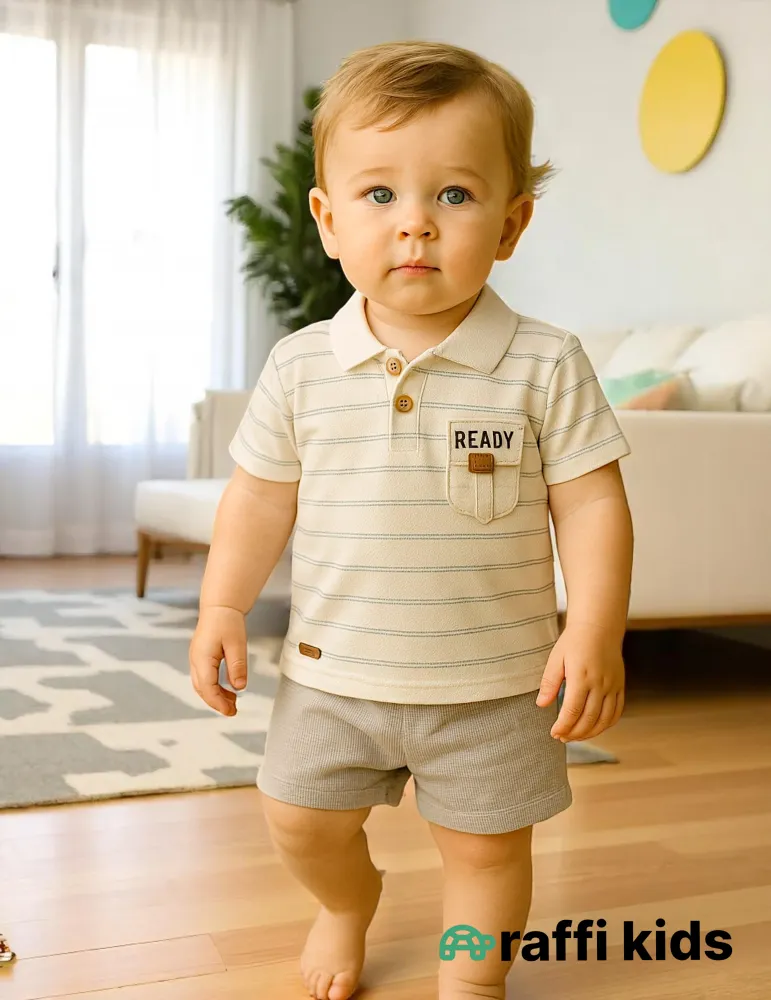 0-18 aylıq uşaqlar üçün yay sezon qisaqol sortik dəsti | little golfer