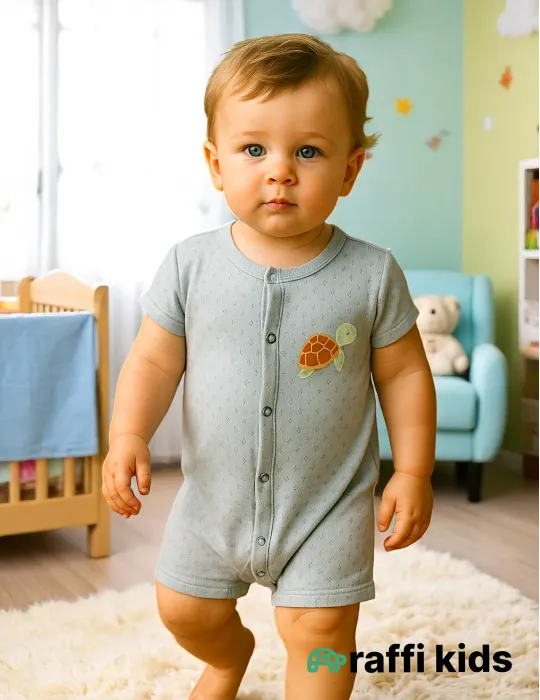 Tısbağa dostum rumper– 3-6 ay türkiyə istehsalı pambıq uşaq geyimi|Raffikids
