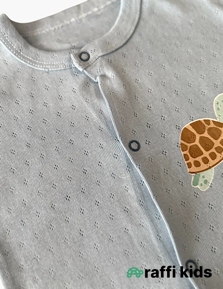 Tısbağa dostum rumper– 3-6 ay türkiyə istehsalı pambıq uşaq geyimi|Raffikids