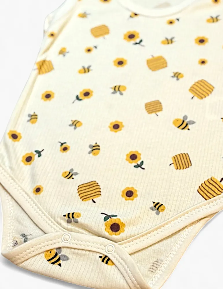 Arı və bal  qolsuz body türkiyə istehsalı pambıq uşaq bodisi|Raffikids