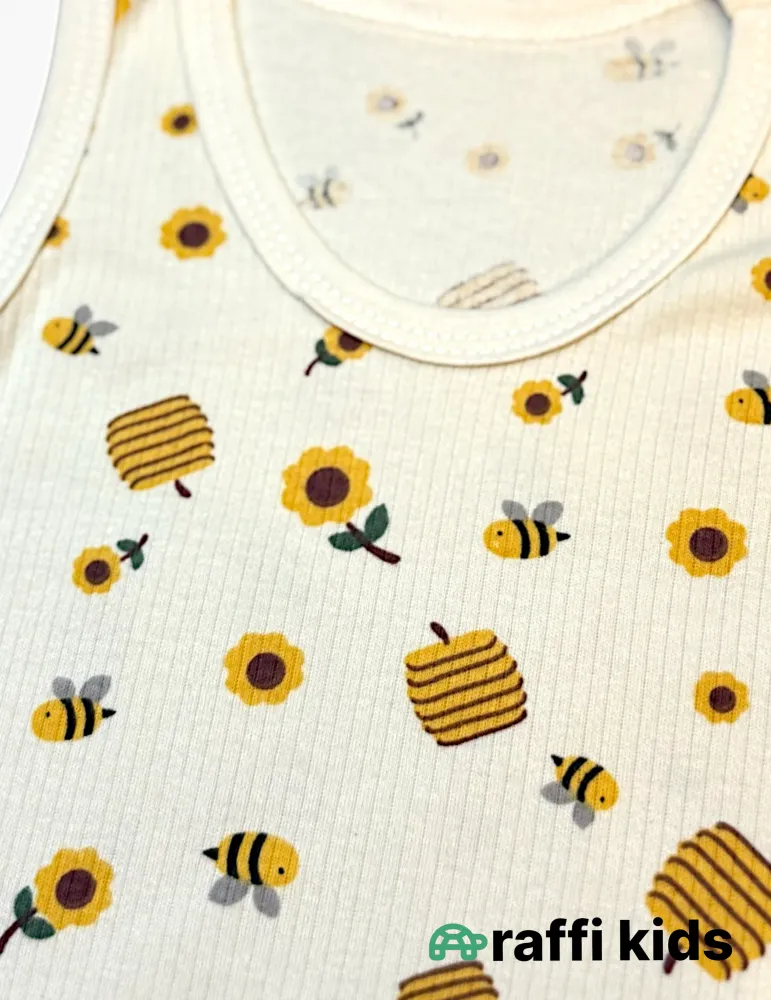 Arı və bal  qolsuz body türkiyə istehsalı pambıq uşaq bodisi|Raffikids