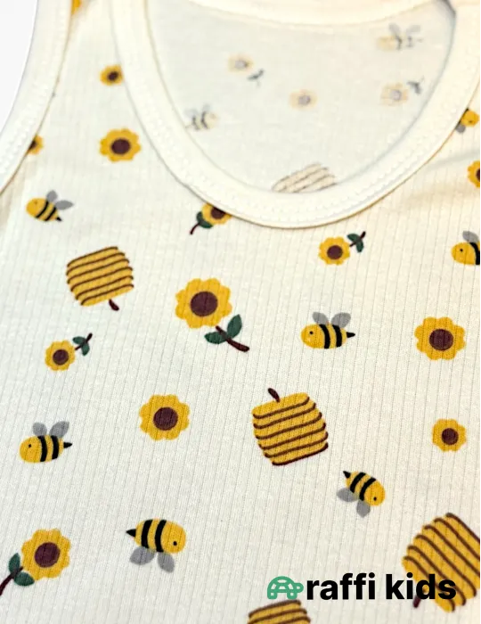 Arı və bal  qolsuz body türkiyə istehsalı pambıq uşaq bodisi|Raffikids