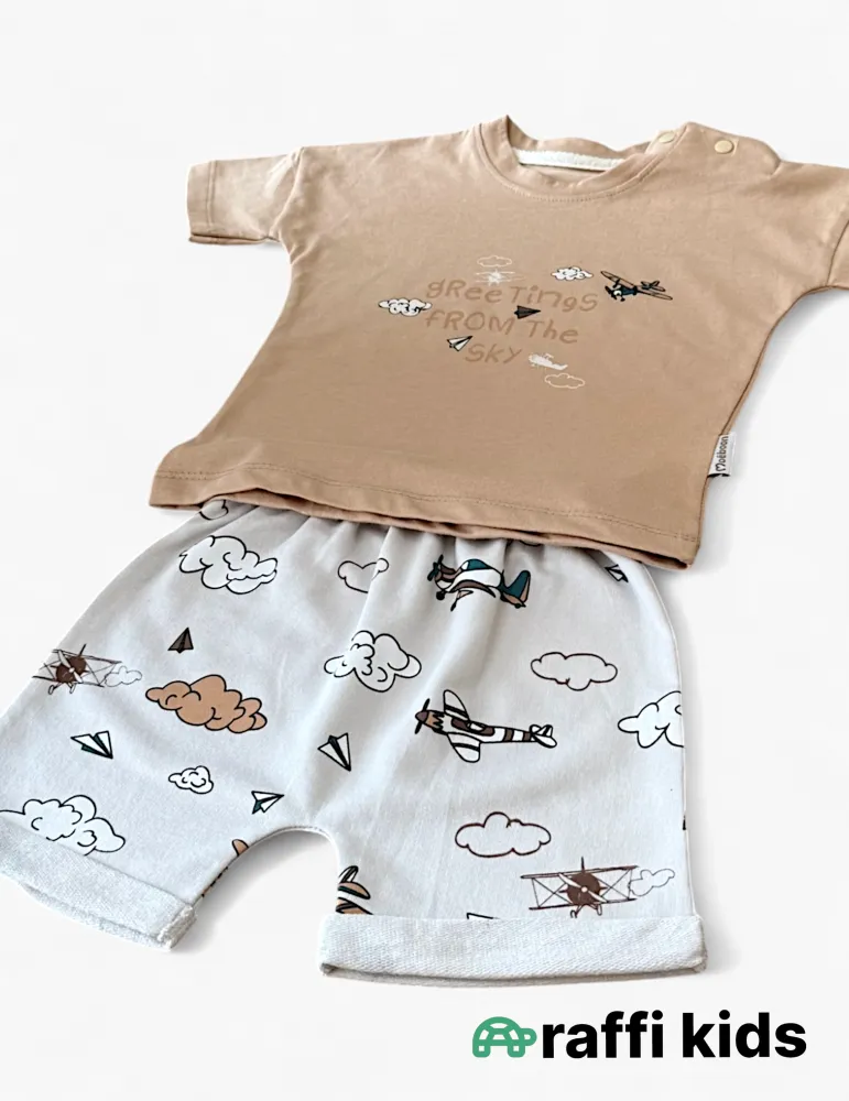 Pilot ikili dəst – 0-18 ay türkiyə istehsalı pambıq uşaq geyimi|Raffikids