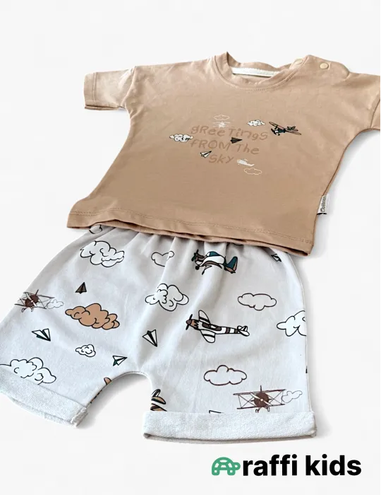 Pilot ikili dəst – 0-18 ay türkiyə istehsalı pambıq uşaq geyimi|Raffikids