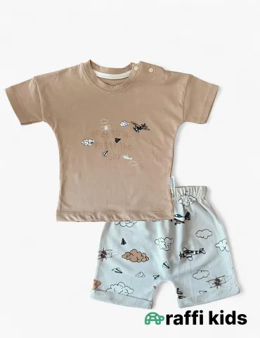 Pilot ikili dəst – 0-18 ay türkiyə istehsalı pambıq uşaq geyimi|Raffikids 2