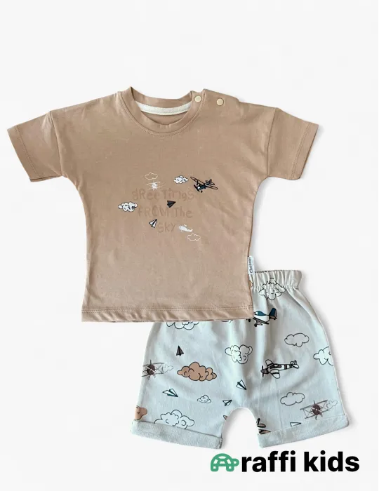 Pilot ikili dəst – 0-18 ay türkiyə istehsalı pambıq uşaq geyimi|Raffikids