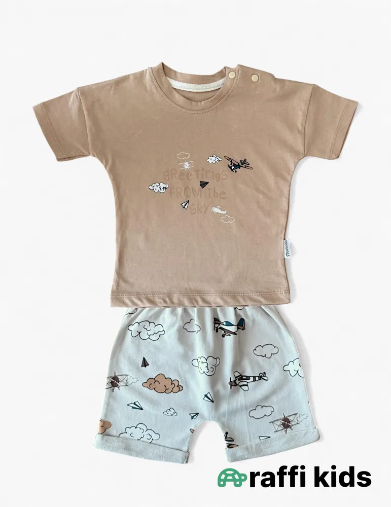 Pilot ikili dəst – 0-18 ay türkiyə istehsalı pambıq uşaq geyimi|Raffikids