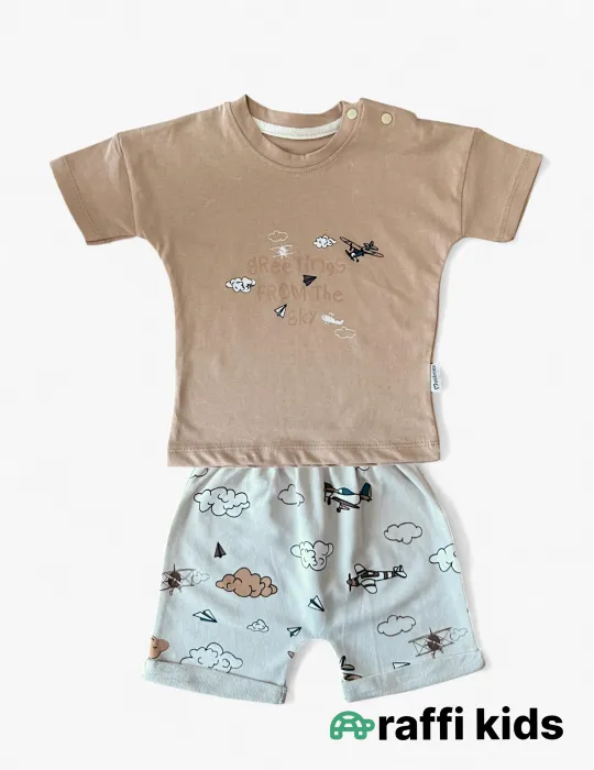 Pilot ikili dəst – 0-18 ay türkiyə istehsalı pambıq uşaq geyimi|Raffikids